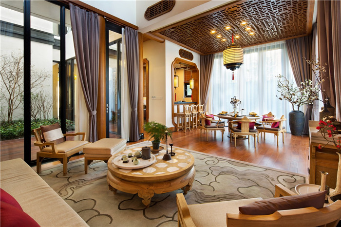特色中式酒店裝修  惠州中海湯泉度假酒店餐廳設計方案