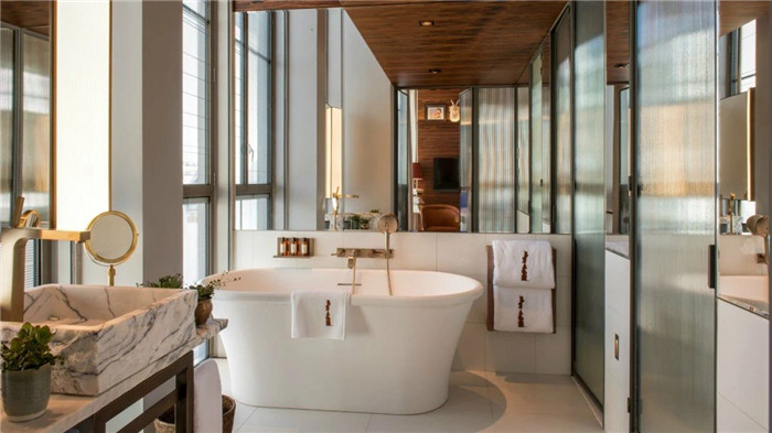 Philippe新作：法國Brach時尚復古精品酒店客房浴室設計圖  