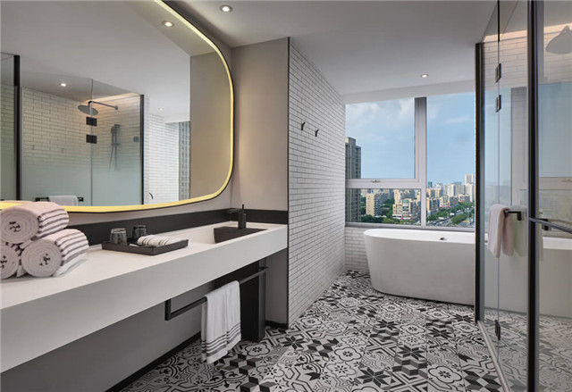 萬達+京東聯手打造寧波萬達美華跨界IP酒店客房衛生間設計 