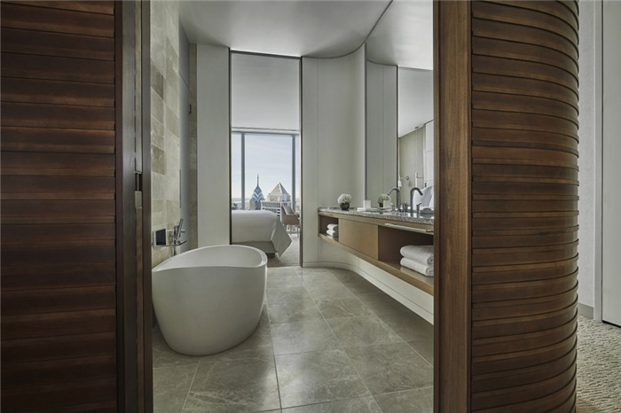 酒店客房衛生間設計-勃朗設計分享摩登都市風美國費城四季酒店設計