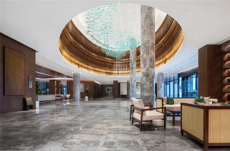 酒店大堂設計-現代與傳統相融合的新中式溫泉度假酒店設計案例